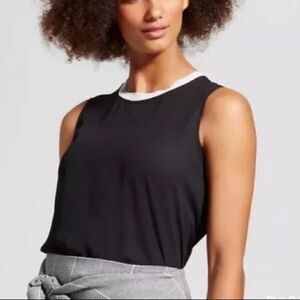 WOMEN’S 𝅺Who What Wear black /cream sleeveless top